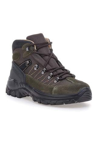 Scarponcini da trekking verde militare con suola carrarmato Track down 13342S36