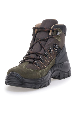 Scarponcini da trekking verde militare con suola carrarmato Track down 13342S36