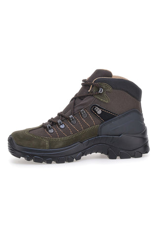 Scarponcini da trekking verde militare con suola carrarmato Track down 13342S36