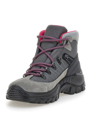 Scarponcini da trekking grigi con dettagli fucsia e suola carrarmato Track down 13342S41