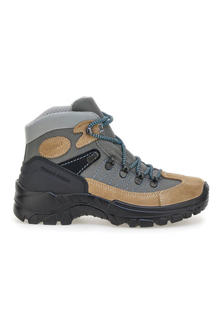 Beige und graue Trekkingstiefel mit Profilsohle. Artikelnummer: 13342S42