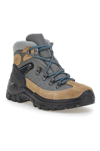 Beige und graue Trekkingstiefel mit Profilsohle. Artikelnummer: 13342S42