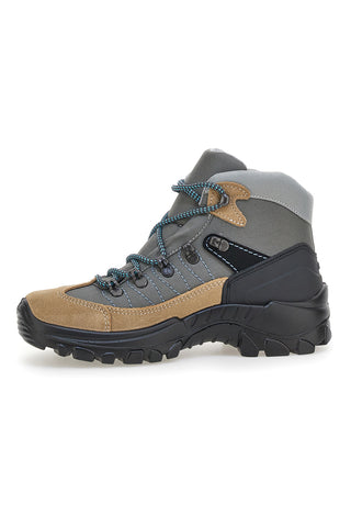 Beige und graue Trekkingstiefel mit Profilsohle. Artikelnummer: 13342S42