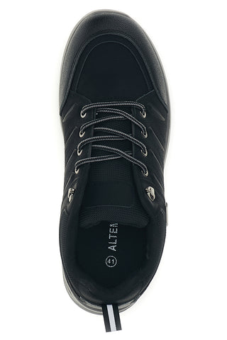 Schwarze Wanderschuhe mit grauer Sohle Altemberg B006