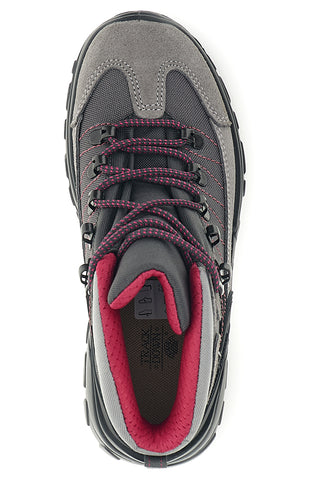 Graue hohe Wanderschuhe mit pinkfarbenen Details – Track down 13342S45