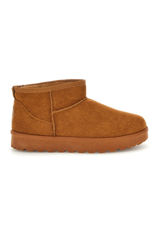Stivaletti cammello con interno in pelo e suola scolpita Mon dieu PK1824A