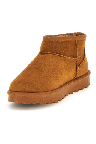 Stivaletti cammello con interno in pelo e suola scolpita Mon dieu PK1824A