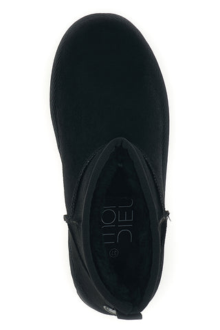 Stivaletti neri con interno in pelo e suola scolpita Mon dieu PK1824B