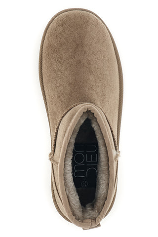 Stivaletti tortora con interno in pelo e suola scolpita Mon dieu PK1824G