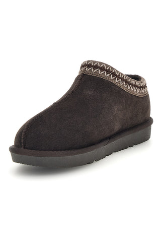 Sabot marrone scuro in vera pelle con interno caldo Pittarello love L1203