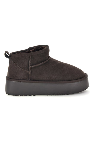 Stivaletti platform marrone scuro in vera pelle con interno caldo Pittarello love L1250