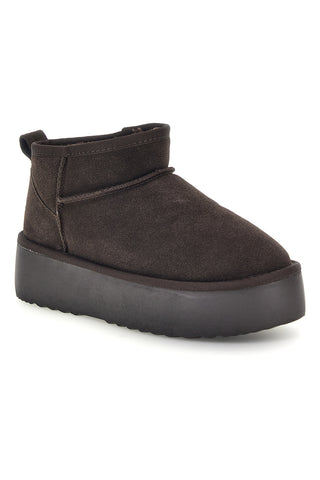 Stivaletti platform marrone scuro in vera pelle con interno caldo Pittarello love L1250