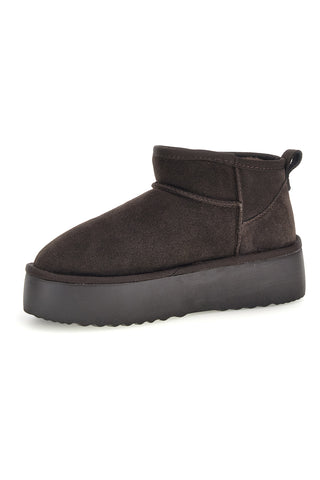 Stivaletti platform marrone scuro in vera pelle con interno caldo Pittarello love L1250