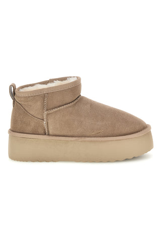 Stivaletti platform beige in vera pelle con interno caldo Pittarello love L1250