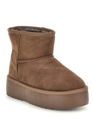 Stivaletti platform marroni in vera pelle con interno caldo Pittarello love L1251