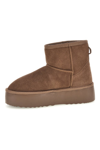 Stivaletti platform marroni in vera pelle con interno caldo Pittarello love L1251