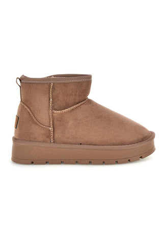Stivaletti tortora in effetto suede con interno caldo Cafe' cost GB2037