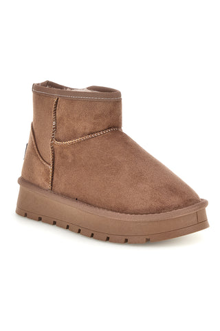 Stivaletti tortora in effetto suede con interno caldo Cafe' cost GB2037