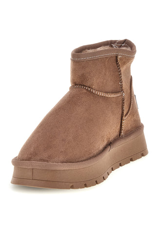 Stivaletti tortora in effetto suede con interno caldo Cafe' cost GB2037