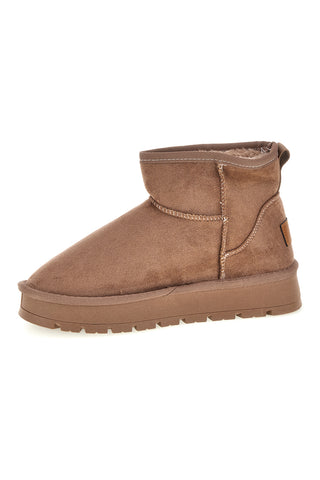 Stivaletti tortora in effetto suede con interno caldo Cafe' cost GB2037