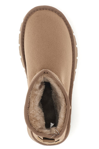 Stivaletti tortora in effetto suede con interno caldo Cafe' cost GB2037