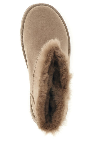 Stivaletti beige con pelliccia e platform Me & me JRX05