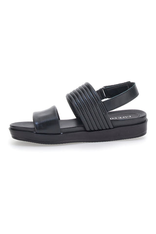 Schwarze Sandalen aus echtem Cafè-Leder kosten 27612