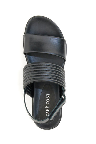 Schwarze Sandalen aus echtem Cafè-Leder kosten 27612
