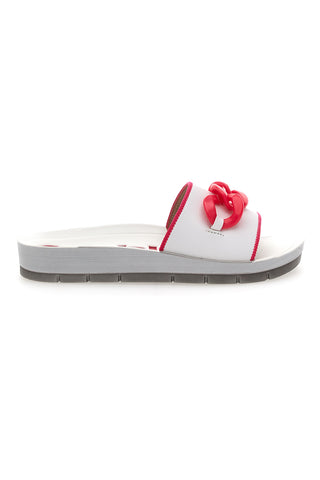 Inblu 33 CP weiß-roter Slipper mit Maxikette