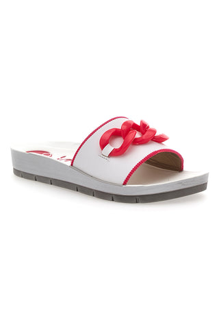 Inblu 33 CP weiß-roter Slipper mit Maxikette