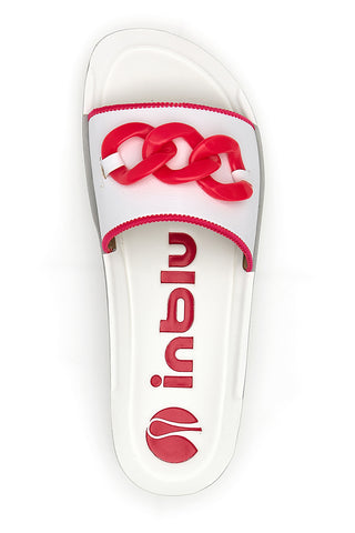 Inblu 33 CP weiß-roter Slipper mit Maxikette