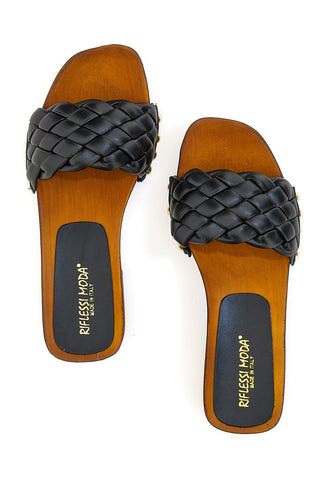 Schwarze Clogs Riflessi Moda 4965
