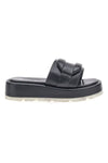 Schwarze Flatform-Hausschuhe Danke 3759