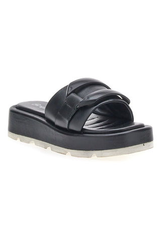 Schwarze Flatform-Hausschuhe Danke 3759