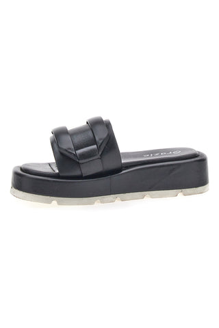 Schwarze Flatform-Hausschuhe Danke 3759