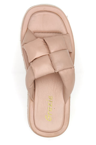 Nudefarbene Flatform-Hausschuhe Danke 3780