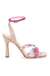 Nudefarbene Sandalen mit Spulenabsatz Pittarello 103