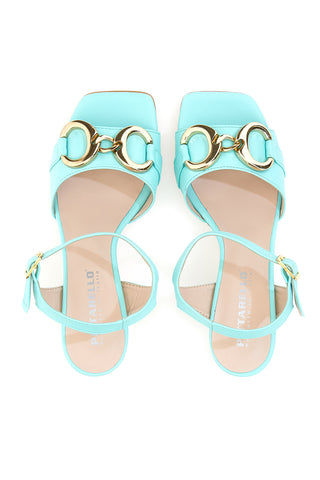 Blaue Sandalen mit Spulenabsatz Pittarello 1852