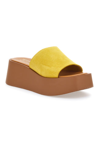 Flatform-Hausschuhe Pittarello 3189 Ocker