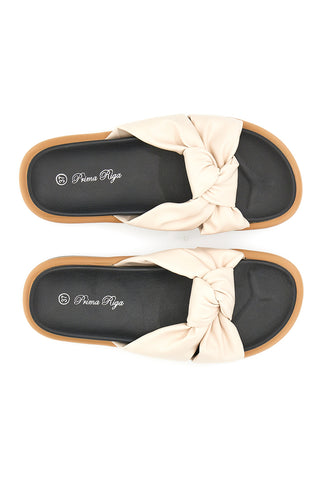 Ciabatte casual Prima Riga 43 Beige con arricciatura