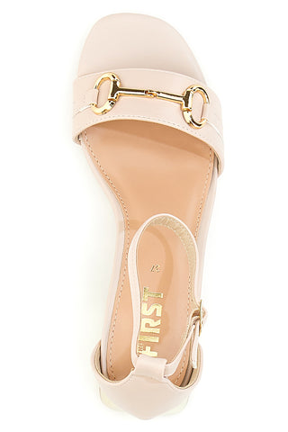 Die First 1602 Beige Sandale mit Absatz
