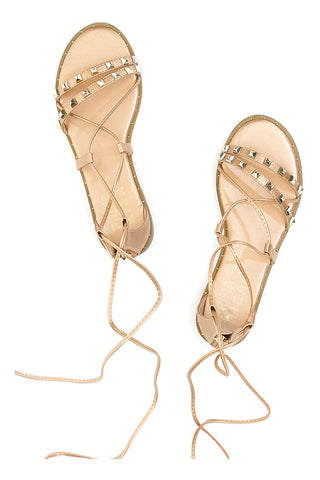 Prima Riga 1531 Schnürsandalen in Rosa und Gold