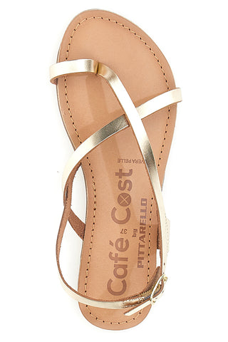 Flache Cafè-Sandalen kosten 95102 Platin