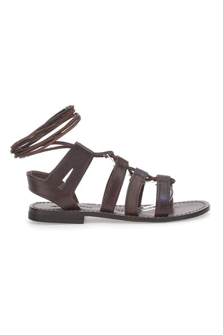 Flache Schnürsandalen Mio Tempo 1369 Braun