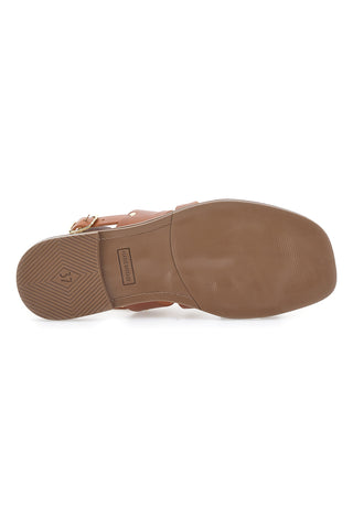 Flache Café-Sandalen kosten 15481 Cognac
