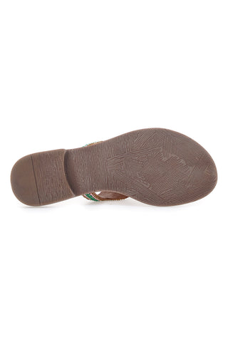Mio Tempo 9411 Mehrfarbige flache Flip-Flop-Hausschuhe