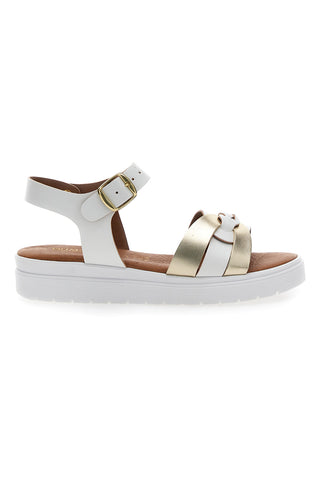 Sandali Prima Riga 246106 Bianchi e Platino