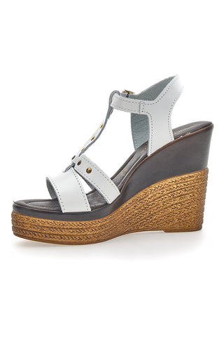 Sandali con Zeppa Prima Riga 9269 Bianchi