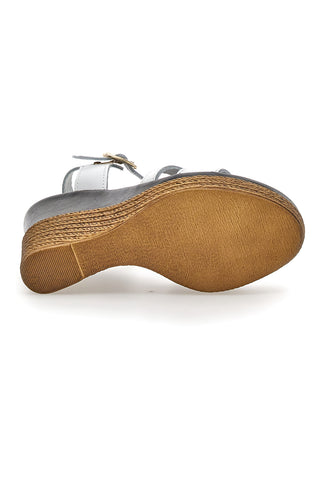 Sandali con Zeppa Prima Riga 9269 Bianchi