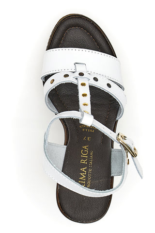 Sandali con Zeppa Prima Riga 9269 Bianchi